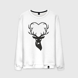 Свитшот хлопковый мужской Love deer, цвет: белый