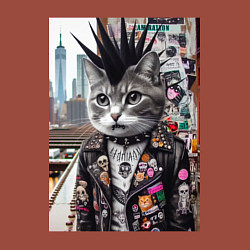 Свитшот хлопковый мужской Нью-Йоркский панк музыкант - нейросеть, цвет: кирпичный — фото 2