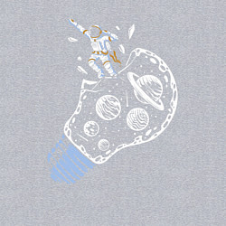 Свитшот хлопковый мужской Космос в лампочке, цвет: меланж — фото 2