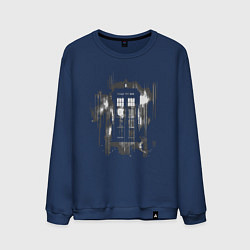 Свитшот хлопковый мужской Tardis grey, цвет: тёмно-синий