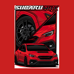 Свитшот хлопковый мужской Автомобиль Subaru WRX, цвет: красный — фото 2