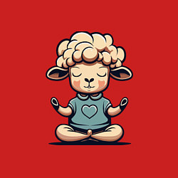 Свитшот хлопковый мужской Медитирующая овечка, цвет: красный — фото 2