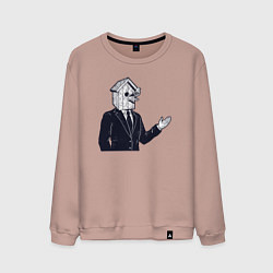 Свитшот хлопковый мужской Человек скворечник, цвет: пыльно-розовый