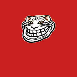 Свитшот хлопковый мужской Мемное лицо кота, цвет: красный — фото 2