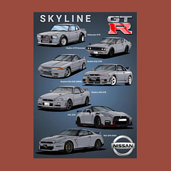 Свитшот хлопковый мужской Skyline GTR, цвет: кирпичный — фото 2