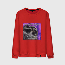 Свитшот хлопковый мужской Не понимаю, цвет: красный