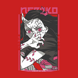 Свитшот хлопковый мужской Клинок рассекающий демонов Незуко kimetsu no yaiba, цвет: красный — фото 2