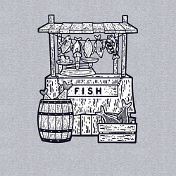 Свитшот хлопковый мужской Рыбная лавка, цвет: меланж — фото 2