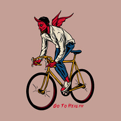 Свитшот хлопковый мужской Демон велосипедист, цвет: пыльно-розовый — фото 2