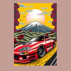 Свитшот хлопковый мужской Toyota Supra jdm автомобиль, цвет: пыльно-розовый — фото 2