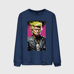 Свитшот хлопковый мужской Trumps not dead - motto, цвет: тёмно-синий