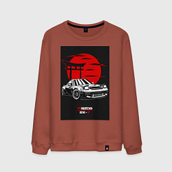 Свитшот хлопковый мужской Mazda rx-7 jdm style, цвет: кирпичный