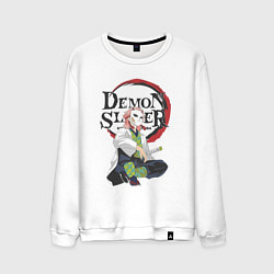 Свитшот хлопковый мужской Клинок рассекающий демонов Сабито, цвет: белый
