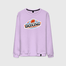 Свитшот хлопковый мужской Boxing team, цвет: лаванда