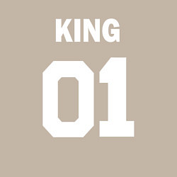 Свитшот хлопковый мужской Футбольная надпись 01 король, цвет: миндальный — фото 2