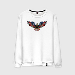 Свитшот хлопковый мужской USA eagle, цвет: белый