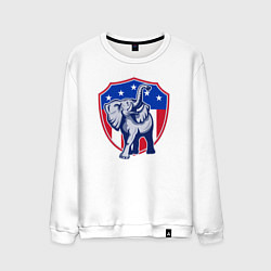 Свитшот хлопковый мужской Elephant USA, цвет: белый
