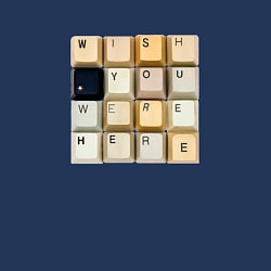 Свитшот хлопковый мужской Wish you - клавиши клавиатуры, цвет: тёмно-синий — фото 2