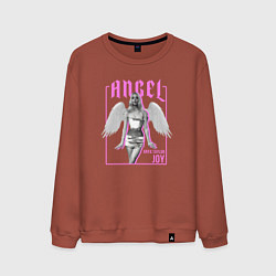 Свитшот хлопковый мужской Angel - Anya Taylor Joy, цвет: кирпичный