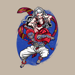 Свитшот хлопковый мужской Клинок рассекающий демонов Акадза Даки Высшие Луны, цвет: миндальный — фото 2