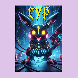 Свитшот хлопковый мужской Cyber horror - Pikachu, цвет: лаванда — фото 2