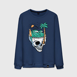 Свитшот хлопковый мужской Skull and summer, цвет: тёмно-синий
