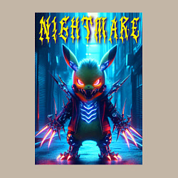 Свитшот хлопковый мужской Cyber terrible Pikachu - neon glow, цвет: миндальный — фото 2