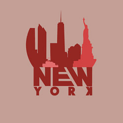 Свитшот хлопковый мужской New York red, цвет: пыльно-розовый — фото 2