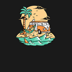 Свитшот хлопковый мужской Фольксваген на острове, цвет: черный — фото 2