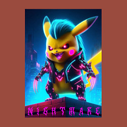 Свитшот хлопковый мужской Cyberpunk - terrible Pikachu with claws, цвет: кирпичный — фото 2