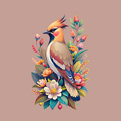 Свитшот хлопковый мужской Свиристель среди цветов, цвет: пыльно-розовый — фото 2