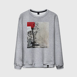 Свитшот хлопковый мужской Abstract Red, цвет: меланж