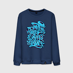 Свитшот хлопковый мужской Уличный бомбист, цвет: тёмно-синий
