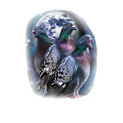 Свитшот хлопковый мужской Три голубя орущие на луну, цвет: белый — фото 2