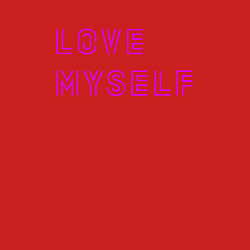 Свитшот хлопковый мужской Надпись love myself BTS, цвет: красный — фото 2