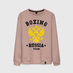 Свитшот хлопковый мужской Boxing Russia Team, цвет: пыльно-розовый