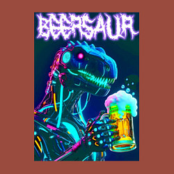 Свитшот хлопковый мужской Neon cyber beersaur - neon glow fantasy, цвет: кирпичный — фото 2