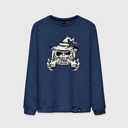 Свитшот хлопковый мужской Злая тыква, цвет: тёмно-синий