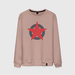 Свитшот хлопковый мужской Red star symbol, цвет: пыльно-розовый