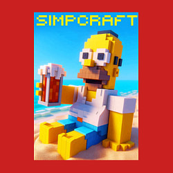 Свитшот хлопковый мужской Minecraft and Simpsons collaboration - ai art, цвет: красный — фото 2