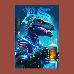 Свитшот хлопковый мужской Cyber beersaur with a mug of beer, цвет: кирпичный — фото 2