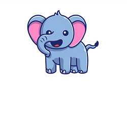 Свитшот хлопковый мужской Радостный слон, цвет: белый — фото 2