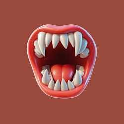 Свитшот хлопковый мужской Открытый рот с зубами, цвет: кирпичный — фото 2