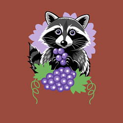 Свитшот хлопковый мужской Енот и виноград, цвет: кирпичный — фото 2