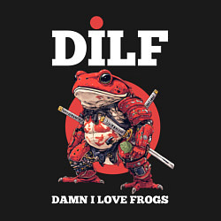 Свитшот хлопковый мужской Damn I love frogs - DILF, цвет: черный — фото 2