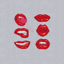 Свитшот хлопковый мужской Коллекция красивых губ, цвет: меланж — фото 2