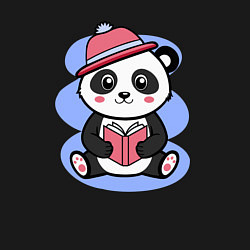 Свитшот хлопковый мужской Панда с книжкой, цвет: черный — фото 2