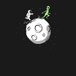 Свитшот хлопковый мужской Бег по Луне, цвет: черный — фото 2