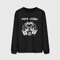 Свитшот хлопковый мужской Papa Roach rock dog, цвет: черный