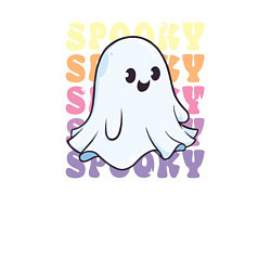 Свитшот хлопковый мужской Cute little spooky ghost, цвет: белый — фото 2